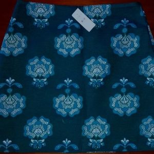 Loft Navy Blue Floral Print Mini Skirt NWT Size 8